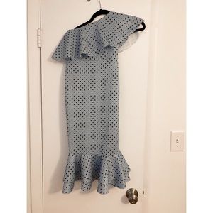ASOS one shoulder polka dot dress